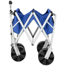 Load image into Gallery viewer, Folding Utility Wagon Garden Beach Cart w/ All-Terrain Wheels - Blue
