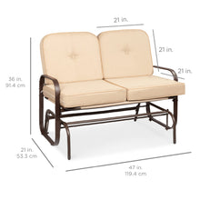 Load image into Gallery viewer, 2-Person Patio Glider Loveseat Rocking Chair Bench
