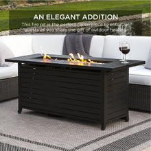 Load image into Gallery viewer, 50,000 BTU Rectangular Gas Fire Pit Table w/ Storage, Cover
