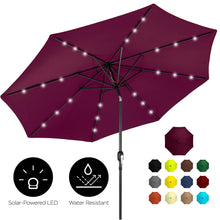 Load image into Gallery viewer, 10ft Solar LED Lighted Patio Umbrella w/ Tilt Adjustment, Fade-Resistance
