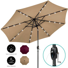 Load image into Gallery viewer, 10ft Solar Patio Umbrella w/ USB Charger, Portable Power Bank
