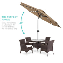 Load image into Gallery viewer, 10ft Solar Patio Umbrella w/ USB Charger, Portable Power Bank
