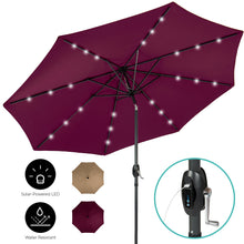 Load image into Gallery viewer, 10ft Solar Patio Umbrella w/ USB Charger, Portable Power Bank
