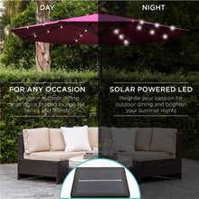 Load image into Gallery viewer, 10ft Solar Patio Umbrella w/ USB Charger, Portable Power Bank
