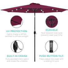 Load image into Gallery viewer, 10ft Solar Patio Umbrella w/ USB Charger, Portable Power Bank
