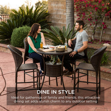 Load image into Gallery viewer, 5-Piece Outdoor Wicker Bar Bistro Set for Patio, Porch w/ Ice Bucket
