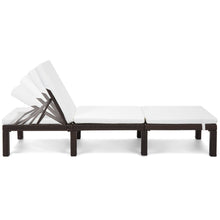 Load image into Gallery viewer, Set of 2 Adjustable Chaise Lounge Chairs w/ Water-Resistant Cushions - White
