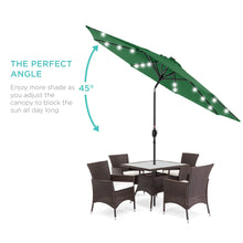 Load image into Gallery viewer, 10ft Solar LED Lighted Patio Umbrella w/ Tilt Adjustment, Fade-Resistance
