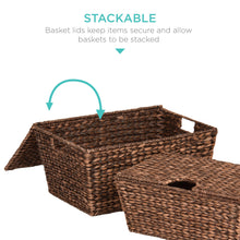 Load image into Gallery viewer, Set of 2 XL Woven Water Hyacinth Storage Baskets

