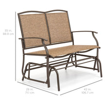 Load image into Gallery viewer, 2-Person Patio Loveseat Glider Bench
