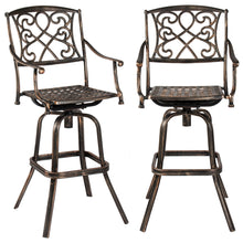 Load image into Gallery viewer, 3-Piece Cast Aluminum Bistro Set w/ 2 360-Swivel Chairs - Antique Copper
