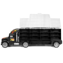 Load image into Gallery viewer, 29-Piece 2-Sided Carrier Truck w/ 11 Accessories, 18 Cars - Multicolor
