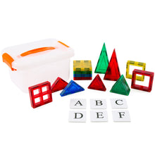 Load image into Gallery viewer, 32-Piece Kids Magnetic Building Tiles Toy Set w/ Carrying Case
