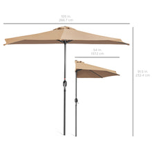 Load image into Gallery viewer, 9ft Half Patio Umbrella w/ Crank
