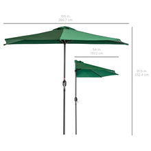 Load image into Gallery viewer, 9ft Half Patio Umbrella w/ Crank
