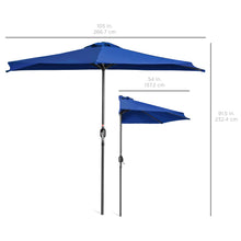 Load image into Gallery viewer, 9ft Half Patio Umbrella w/ Crank
