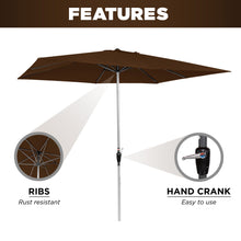 Load image into Gallery viewer, 8x11ft Rectangular Patio Umbrella w/ Easy Crank, UV-Resistant Fabric
