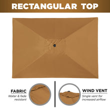 Load image into Gallery viewer, 8x11ft Rectangular Patio Umbrella w/ Easy Crank, UV-Resistant Fabric
