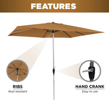 Load image into Gallery viewer, 8x11ft Rectangular Patio Umbrella w/ Easy Crank, UV-Resistant Fabric
