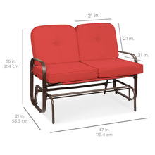 Load image into Gallery viewer, 2-Person Patio Glider Loveseat Rocking Chair Bench
