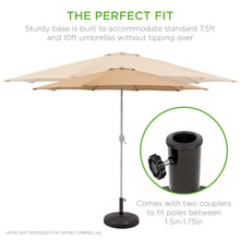 Load image into Gallery viewer, 55lb Round Wicker Style Patio Umbrella Stand w/ Blackened Bronze Finish
