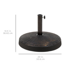 Load image into Gallery viewer, 55lb Round Wicker Style Patio Umbrella Stand w/ Blackened Bronze Finish
