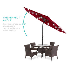 Load image into Gallery viewer, 10ft Solar LED Lighted Patio Umbrella w/ Tilt Adjustment, Fade-Resistance
