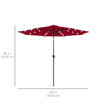 Load image into Gallery viewer, 10ft Solar LED Lighted Patio Umbrella w/ Tilt Adjustment, Fade-Resistance
