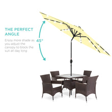 Load image into Gallery viewer, 10ft Solar LED Lighted Patio Umbrella w/ Tilt Adjustment, Fade-Resistance
