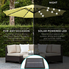 Load image into Gallery viewer, 10ft Solar LED Lighted Patio Umbrella w/ Tilt Adjustment, Fade-Resistance
