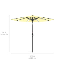 Load image into Gallery viewer, 10ft Solar LED Lighted Patio Umbrella w/ Tilt Adjustment, Fade-Resistance
