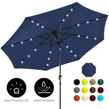 Load image into Gallery viewer, 10ft Solar LED Lighted Patio Umbrella w/ Tilt Adjustment, Fade-Resistance
