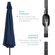 Load image into Gallery viewer, 10ft Solar LED Lighted Patio Umbrella w/ Tilt Adjustment, Fade-Resistance
