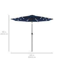 Load image into Gallery viewer, 10ft Solar LED Lighted Patio Umbrella w/ Tilt Adjustment, Fade-Resistance
