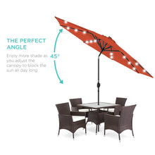 Load image into Gallery viewer, 10ft Solar LED Lighted Patio Umbrella w/ Tilt Adjustment, Fade-Resistance
