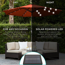 Load image into Gallery viewer, 10ft Solar LED Lighted Patio Umbrella w/ Tilt Adjustment, Fade-Resistance
