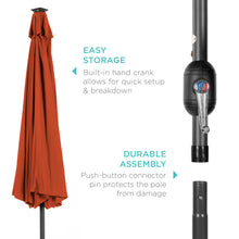 Load image into Gallery viewer, 10ft Solar LED Lighted Patio Umbrella w/ Tilt Adjustment, Fade-Resistance
