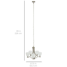 Load image into Gallery viewer, 5-Light Chandelier - Brushed Nickel
