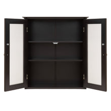 Load image into Gallery viewer, Bathroom Wall Storage Medicine Cabinet w/ Tempered Glass Double Doors

