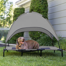 Load image into Gallery viewer, 48in Outdoor Raised Cooling Pet Dog Bed w/ Canopy, Travel Bag
