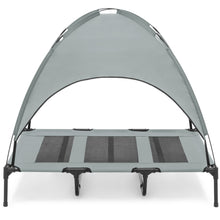 Load image into Gallery viewer, 48in Outdoor Raised Cooling Pet Dog Bed w/ Canopy, Travel Bag
