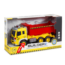 Load image into Gallery viewer, 1/16 Scale Kids Push-and-Go Friction Powered Garbage Dump Truck Toy
