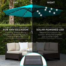 Load image into Gallery viewer, 10ft Solar LED Lighted Patio Umbrella w/ Tilt Adjustment, Fade-Resistance
