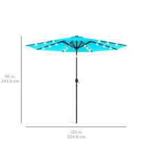 Load image into Gallery viewer, 10ft Solar LED Lighted Patio Umbrella w/ Tilt Adjustment, Fade-Resistance
