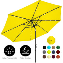 Load image into Gallery viewer, 10ft Solar LED Lighted Patio Umbrella w/ Tilt Adjustment, Fade-Resistance
