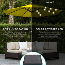 Load image into Gallery viewer, 10ft Solar LED Lighted Patio Umbrella w/ Tilt Adjustment, Fade-Resistance
