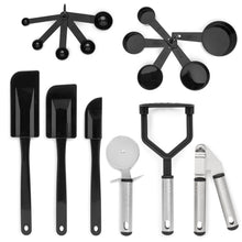 Load image into Gallery viewer, 39-Piece Stainless Steel and Nylon Cooking Utensil Set - Black/Silver
