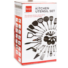 Load image into Gallery viewer, 39-Piece Stainless Steel and Nylon Cooking Utensil Set - Black/Silver
