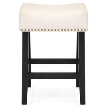 Load image into Gallery viewer, Set of 2 Backless Leather Counter Stool Seat Accents w/ Silver Studs
