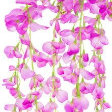 Load image into Gallery viewer, 12-Pack Artificial Silk Vine Wisteria Flower Plant Decor Accent
